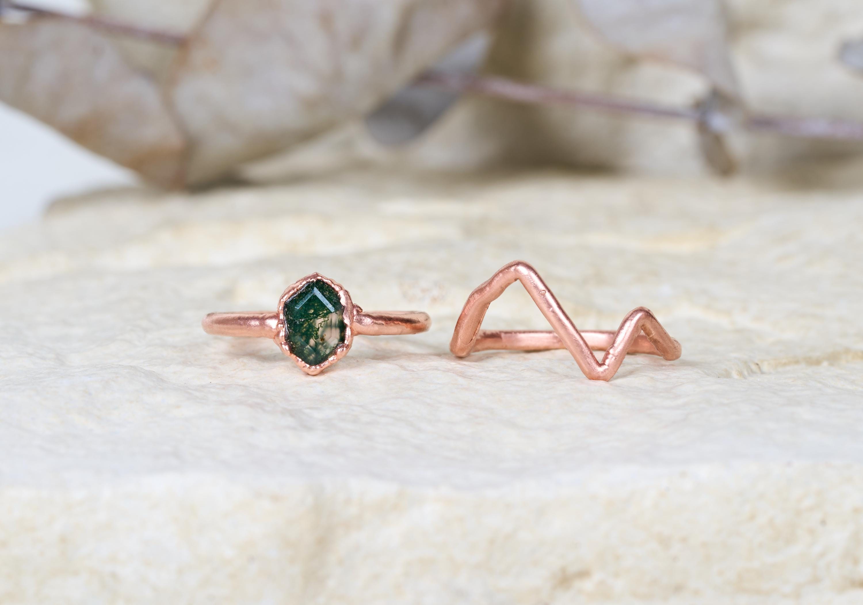 Mountain & Moss Agate ring | Larisa